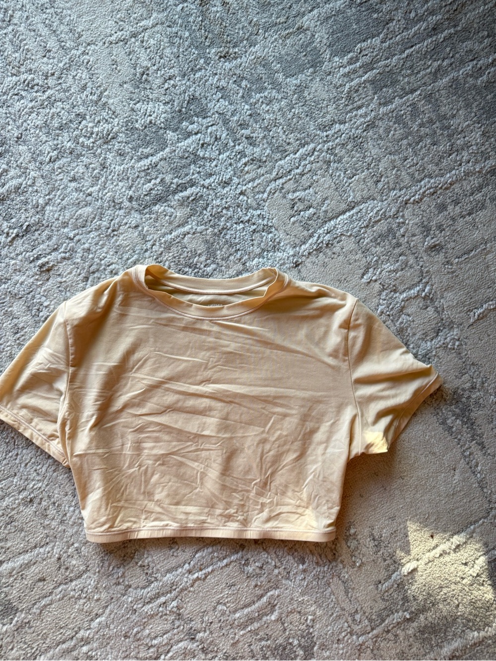 SKIMS Cream Short Sleeve Cropped Tee